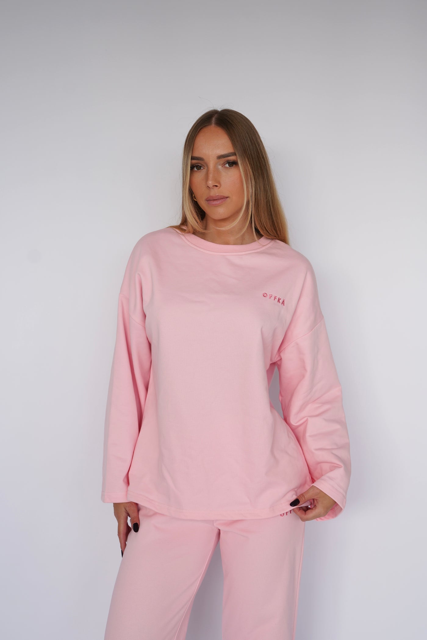 Top oversize rose clair (Pink), fabriqué en 80 % coton, cocooning confortable